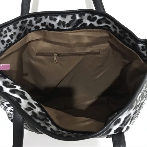 1 Left! Gray Animal Print Vegan Leather Tote Bag - Picture 8 of 8